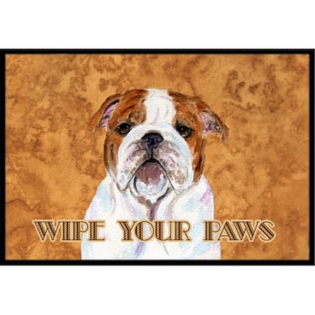 Carolines Treasures 18 X 27 In. Bulldog English Wipe Your Paws Indoor Or Outdoor Mat CA74624